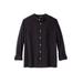 Men's Big & Tall Gauze Mandarin Collar Shirt by KingSize in Black (Size 5XL)