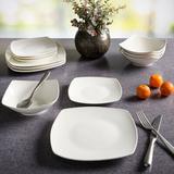 Gibson Home Everyday Square 12 Piece Dinnerware Set, Service for 4 Porcelain/Ceramic in White | Wayfair 118505.12R