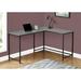 Inbox Zero Computer Desk, Home Office, Corner, 58"L, L Shape, Work, Laptop, Metal, Laminate, Natural, White Wood/Metal in Gray/Black | Wayfair