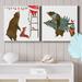 The Holiday Aisle® Wild Christmas I - 2 Piece Wrapped Canvas Print Set Metal in Brown/Green/Red | 16 H x 32 W x 1 D in | Wayfair