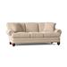 Canora Grey 88" Rolled Arm Sofa w/ Reversible Cushions Wood/Velvet/Polyester in Brown | 36 H x 88 W x 44 D in | Wayfair