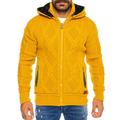 Raff & Taff Men's Cardigan Knitted Jumper up to 3XL Warm Soft Wool Feel Good with Style - Yellow - Large