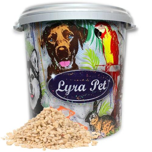 Lyra Pet – 10 kg ® Erdnusskerne weiß gehackt Neue Ernte in 30 l Tonne