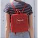 Brandy Melville Bags | Brandy Melville Red Faux Leather Backpack Purse | Color: Gold/Red | Size: Os