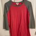 Lularoe Tops | Lula Roe Long Sleeve T-Shirt Very Comfortable | Color: Gray/Red | Size: M