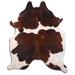 Brown 72 x 60 x 0.25 in Area Rug - Loon Peak® Natural Hair Handmade Cowhide Area Rug Cowhide/Leather | 72 H x 60 W x 0.25 D in | Wayfair