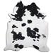 Black/White 84 x 72 x 0.25 in Area Rug - Loon Peak® Natural Hair Handmade Cowhide Area Rug Cowhide | 84 H x 72 W x 0.25 D in | Wayfair