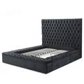 Everly Quinn Penticton Tufted Low Profile Storage Platform Bed Metal in Black | 62 H x 87 W x 100 D in | Wayfair EE78AB479C034B16A430616EE926BDCA