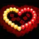 Photophore LED en forme de cœur 24 pièces bougies électroniques sans flamme veilleuse d'amour