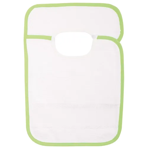 buttinette Bavoir bébé à broder, blanc/vert, avec fermeture scratch