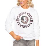 Women's White Florida State Seminoles Vintage Days Perfect Pullover Sweatshirt