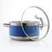 Chantal 6 qt. Stainless Steel Stock Pot w/ Lid Stainless Steel in Blue/Gray | 8 H x 14 W in | Wayfair SLHX32-240 BC