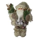 Northlight Seasonal 12" Mountain Santa Dressed in Plush Coat & Fur Boots Christmas Figure Wood in Brown | 12 H x 4 W x 7 D in | Wayfair