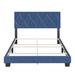 Latitude Run® Boyd Diamond Linen Platform Bed Upholstered/Linen in Blue | 47.5 H x 80.31 W x 86 D in | Wayfair F1486DD932E44157BC1EECA6DCA0BAFB