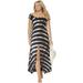 Plus Size Women's Harper Tie Dye Cover Up Maxi Dress by Swimsuits For All in Black White Tie Dye (Size 10/12)