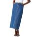 Plus Size Women's True Fit Stretch Denim Midi Skirt by Jessica London in Medium Stonewash (Size 24 W)