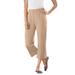 Plus Size Women's 7-Day Knit Capri by Woman Within in New Khaki (Size M) Pants