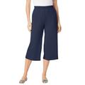 Plus Size Women's 7-Day Knit Culotte by Woman Within in Navy (Size 22/24) Pants