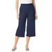Plus Size Women's 7-Day Knit Culotte by Woman Within in Navy (Size 22/24) Pants