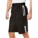 Men's Big & Tall Double Stripe Swim Board Shorts by KS Island in Black (Size 2XL)