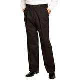Men's Big & Tall Relaxed Fit Wrinkle-Free Expandable Waist Pleated Pants by KingSize in Black (Size 58 38)