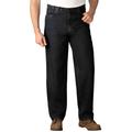 Men's Big & Tall Expandable Waist Relaxed Fit Jeans by KingSize in Black Denim (Size 42 40)