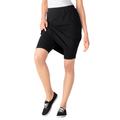 Plus Size Women's Stretch Cotton Skort by Woman Within in Black (Size 1X)