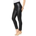 Plus Size Women's Faux-Leather Legging by Roaman's in Black (Size 3X) Vegan Leather Stretch Pants