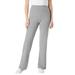 Plus Size Women's Stretch Cotton Wide Leg Pant by Woman Within in Medium Heather Grey (Size 3X)