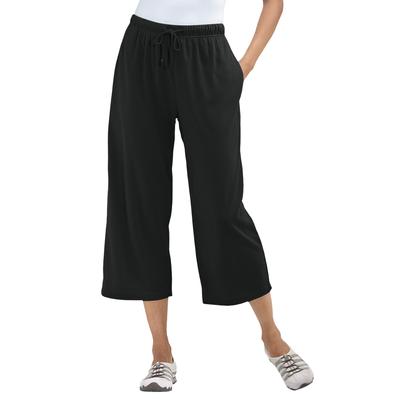 Plus Size Women's Sport Knit Capri Pant by Woman Within in Black (Size 2X)