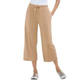 Plus Size Women's Sport Knit Capri Pant by Woman Within in New Khaki (Size 2X)