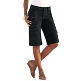 Plus Size Women's Cargo Shorts by Roaman's in Black (Size 14 W)