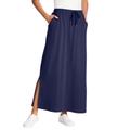 Plus Size Women's Sport Knit Side-Slit Skirt by Woman Within in Navy (Size 30/32)