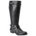 Extra Wide Width Women's The Janis Wide Calf Leather Boot by Comfortview in Black (Size 7 WW)