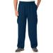 Men's Big & Tall Fleece Cargo Sweatpants by KingSize in Navy (Size XL)