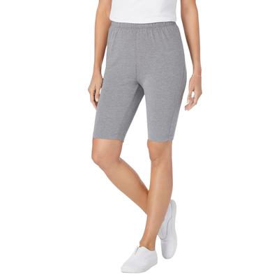 Plus Size Women's Stretch Cotton Bike Short by Woman Within in Medium Heather Grey (Size 2X)