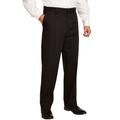 Men's Big & Tall Classic Fit Wrinkle-Free Expandable Waist Plain Front Pants by KingSize in Black (Size 58 38)