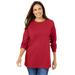 Plus Size Women's Perfect Long-Sleeve Crewneck Tee by Woman Within in Classic Red (Size 3X) Shirt