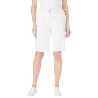 Plus Size Women's Drawstring Denim Short by Woman Within in White (Size 30 W) Shorts