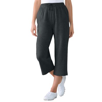 Plus Size Women's Sport Knit Capri Pant by Woman Within in Heather Charcoal (Size 1X)