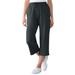 Plus Size Women's Sport Knit Capri Pant by Woman Within in Heather Charcoal (Size S)