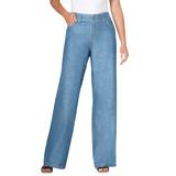Plus Size Women's Perfect Cotton Wide-Leg Jean by Woman Within in Light Stonewash (Size 26 W)