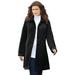 Plus Size Women's Plush Fleece Jacket by Roaman's in Black (Size M) Soft Coat