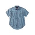 Men's Big & Tall Short-Sleeve Chambray Work Shirt by Wrangler® in Light Blue (Size XL)