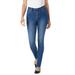 Plus Size Women's Comfort Curve Slim-Leg Jean by Woman Within in Medium Stonewash Sanded (Size 24 W)