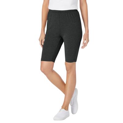 Plus Size Women's Stretch Cotton Bike Short by Woman Within in Heather Charcoal (Size M)
