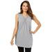 Plus Size Women's Perfect Sleeveless Shirred V-Neck Tunic by Woman Within in Heather Grey (Size L)