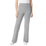 Plus Size Women's Stretch Cotton Wide Leg Pant by Woman Within in Medium Heather Grey (Size LP)