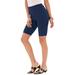 Plus Size Women's Essential Stretch Bike Short by Roaman's in Navy (Size L) Cycle Gym Workout