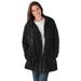 Plus Size Women's Fleece-Lined Taslon® Anorak by Woman Within in Black (Size L) Rain Jacket